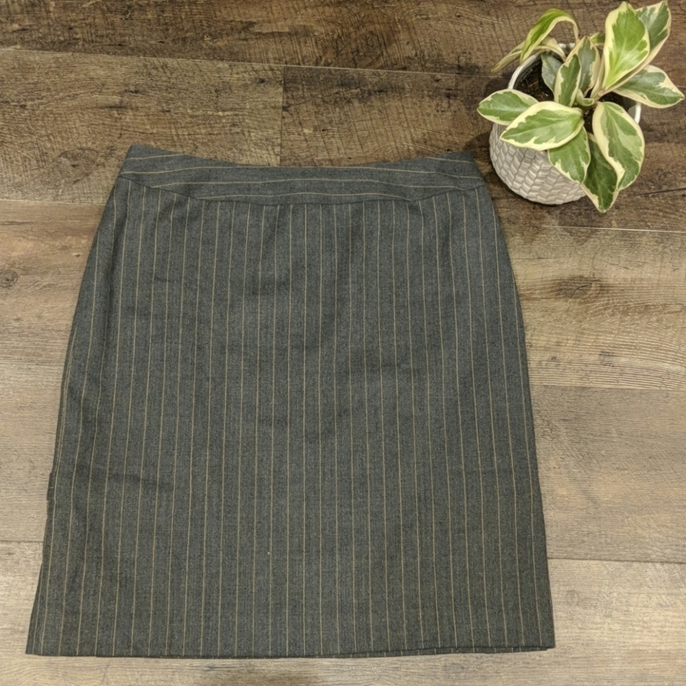 Petite Sophisticate Women’s Gray Pleated Wool Skirt Size 6